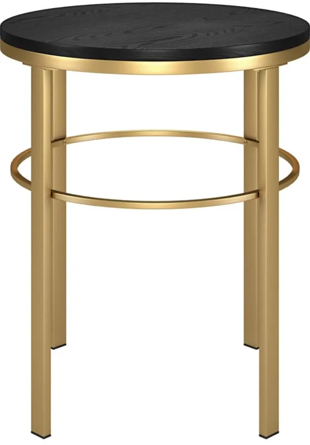 Gaia Side Table in Brass;Black Grain by Hudson & Canal