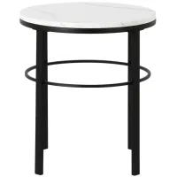 Gaia Side Table in Blackened Bronze;Faux Marble by Hudson & Canal