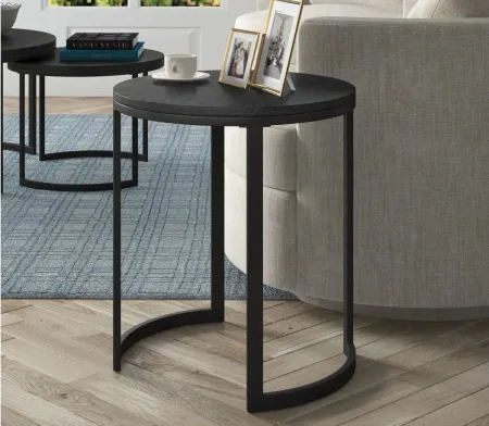 Mitera Side Table in Blackened Bronze;Black Grain by Hudson & Canal