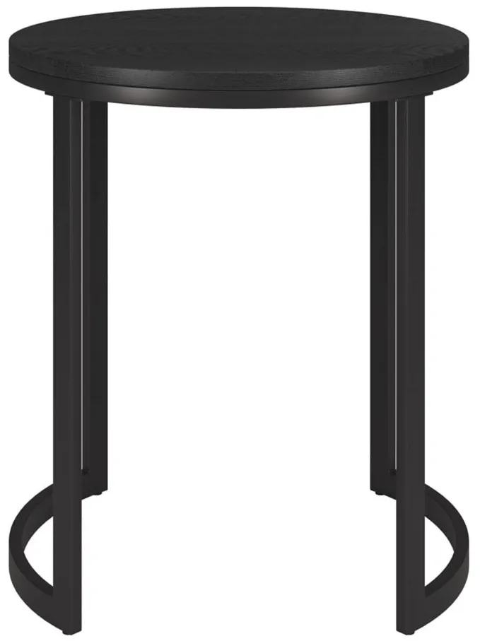 Mitera Side Table in Blackened Bronze;Black Grain by Hudson & Canal