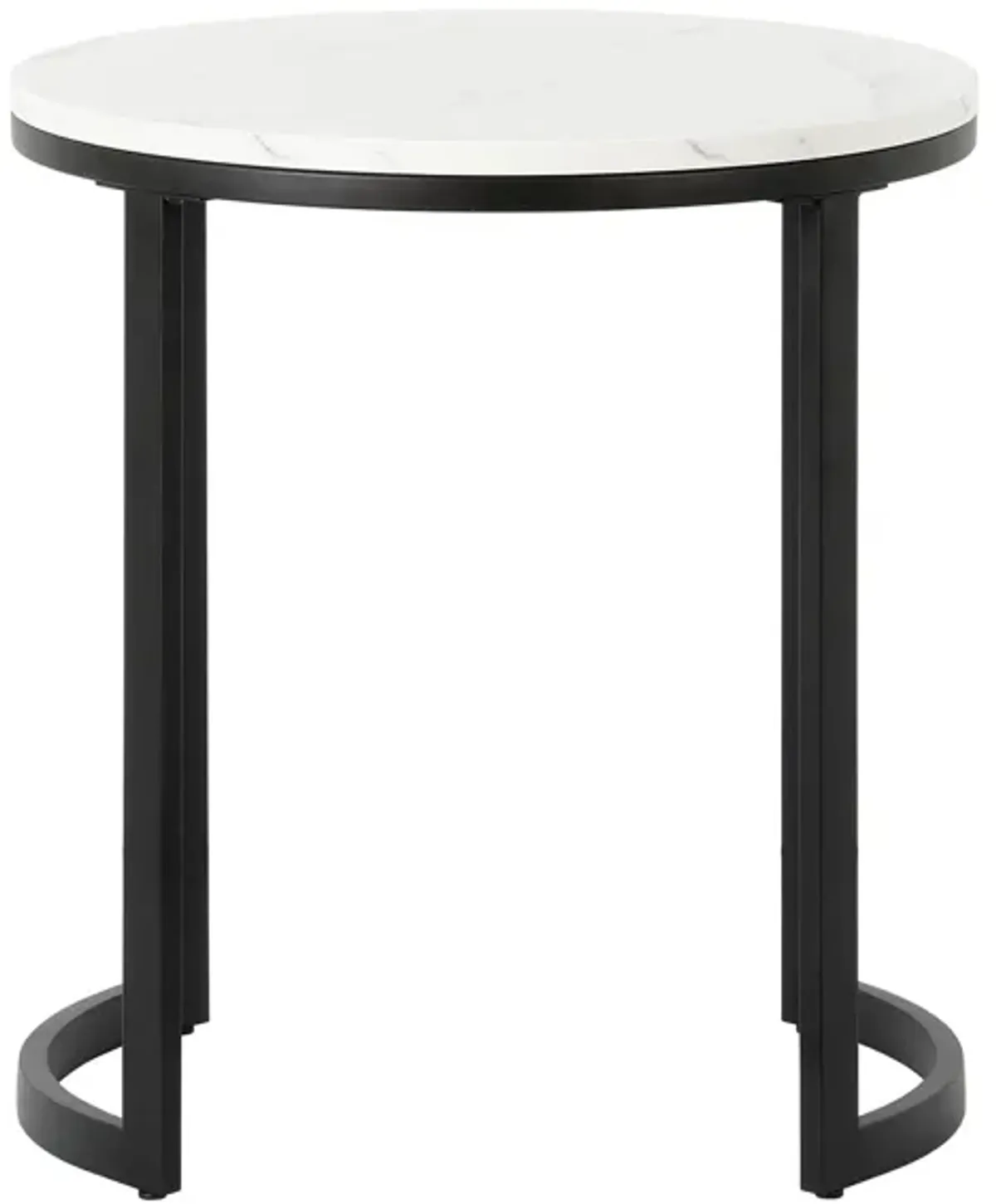 Mitera Side Table in Blackened Bronze;Faux Marble by Hudson & Canal