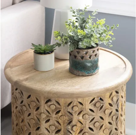 Inora Side Table in Natural by Linon Home Decor