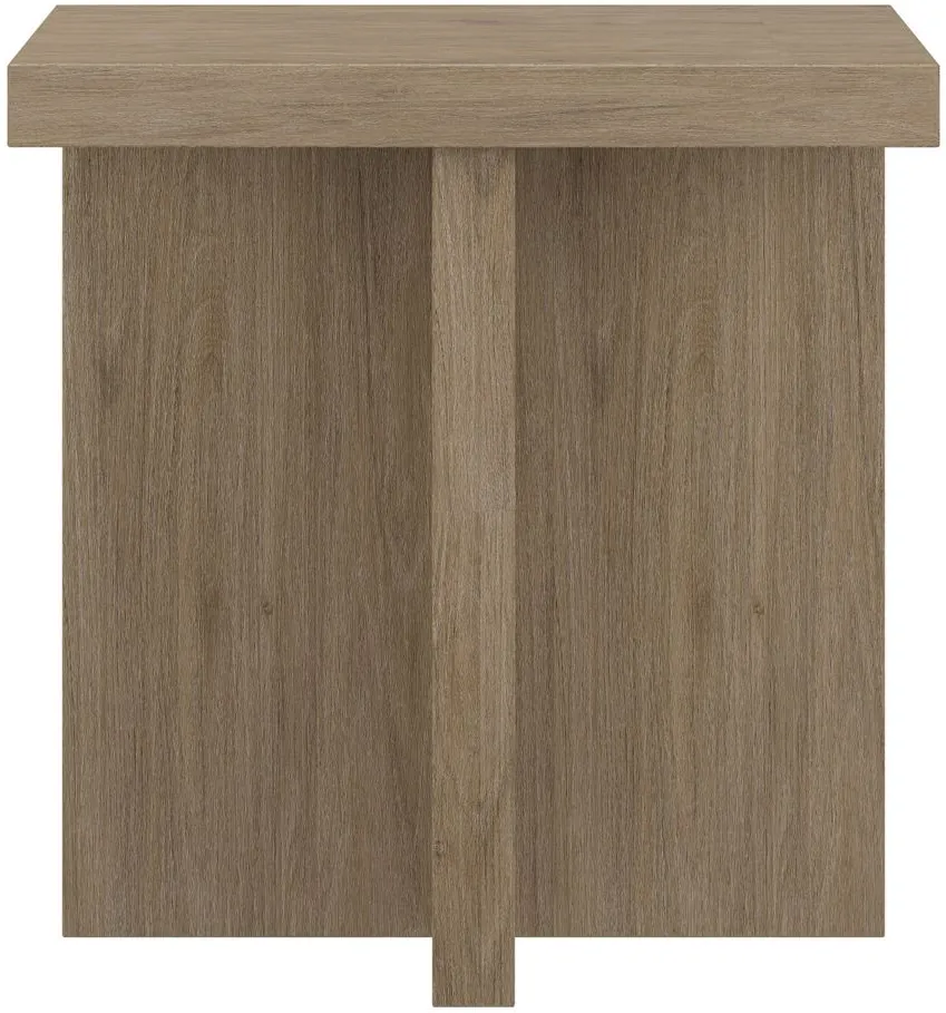 Verity Side Table in Antiqued Gray Oak by Hudson & Canal