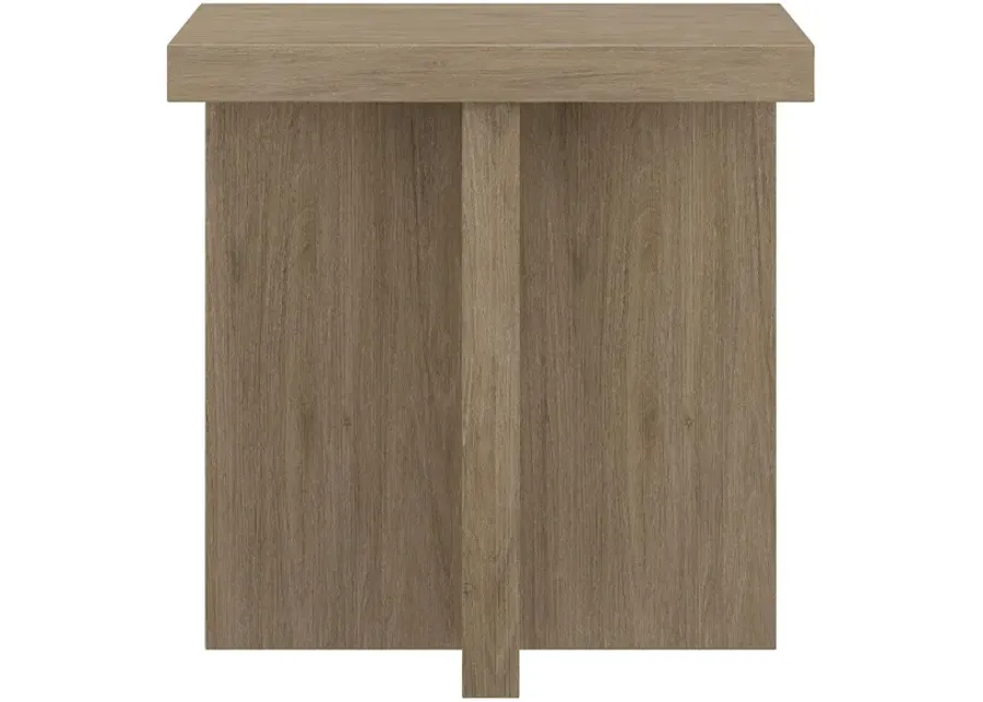 Verity Side Table in Antiqued Gray Oak by Hudson & Canal