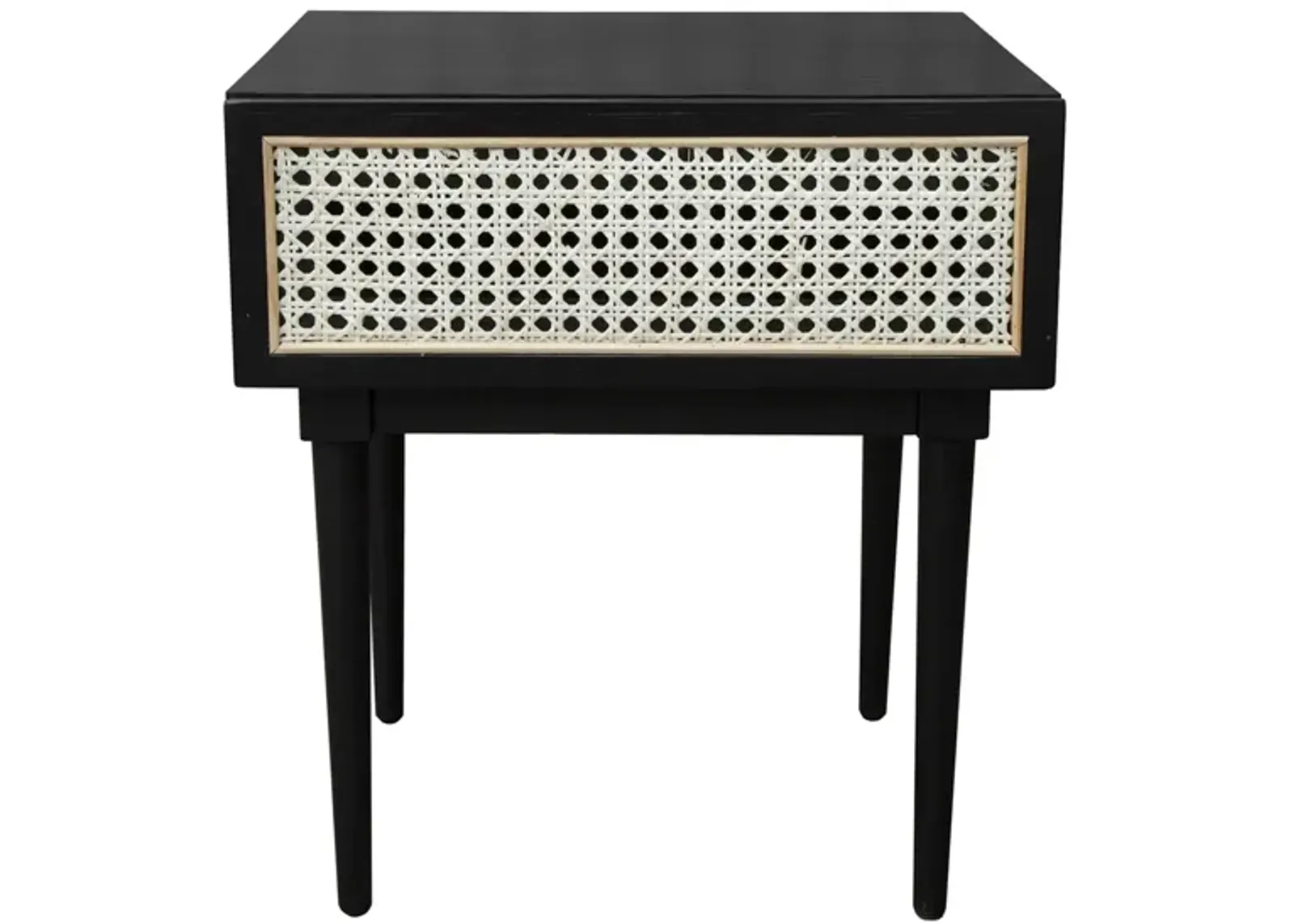 Cane Side Table in Matte Black by LH Imports Ltd