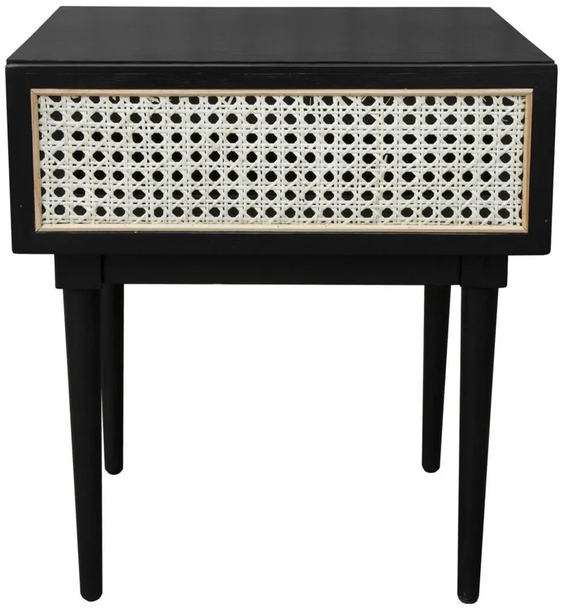 Cane Side Table in Matte Black by LH Imports Ltd