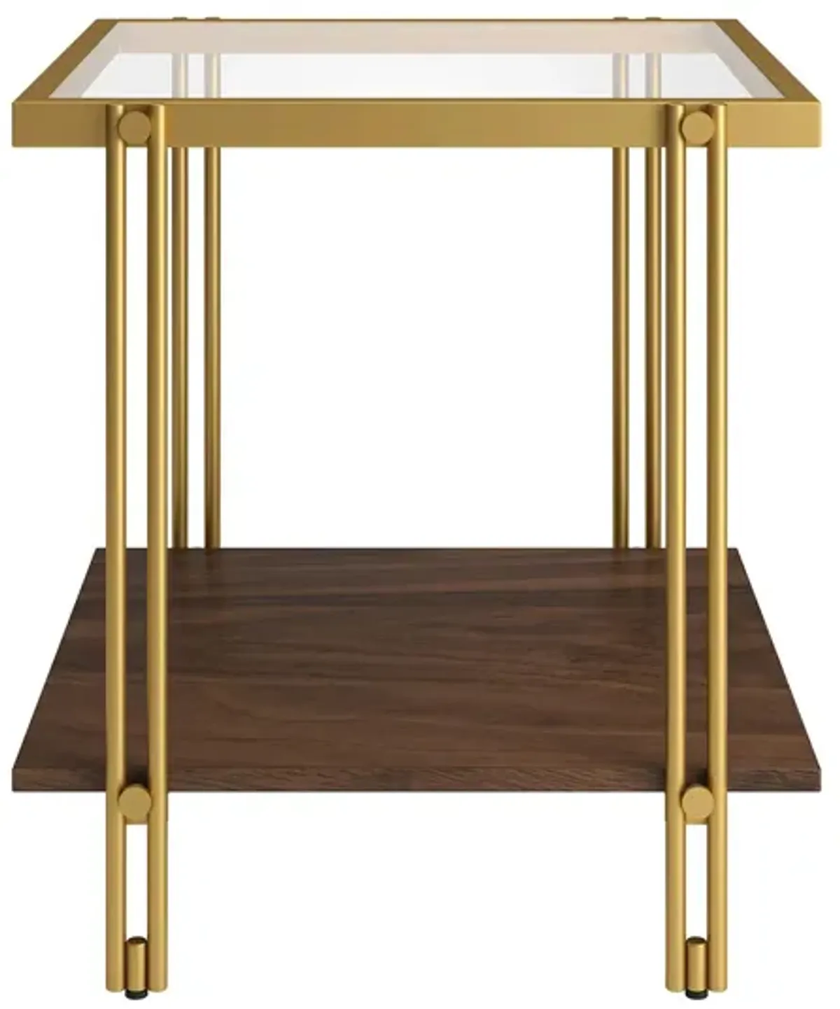 Driscoll Side Table in Brass/Walnut by Hudson & Canal