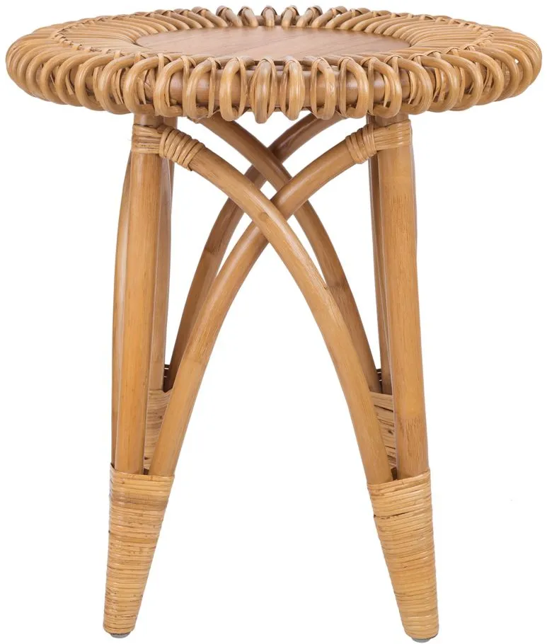 Alani Round End Table in Honey by New Pacific Direct