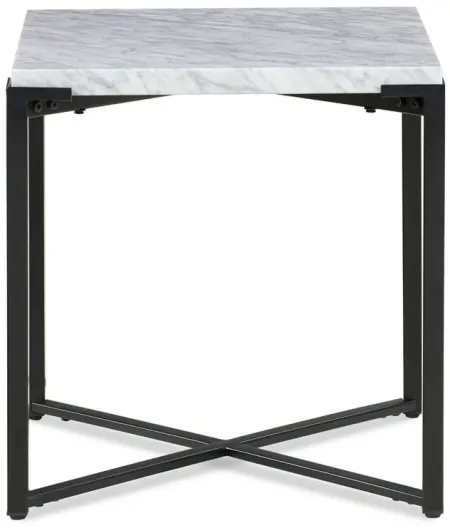 Saxon End Table in Carrara Marble by Bellanest