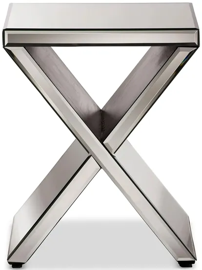 Morris Side Table in "Silver" Mirrored by Wholesale Interiors