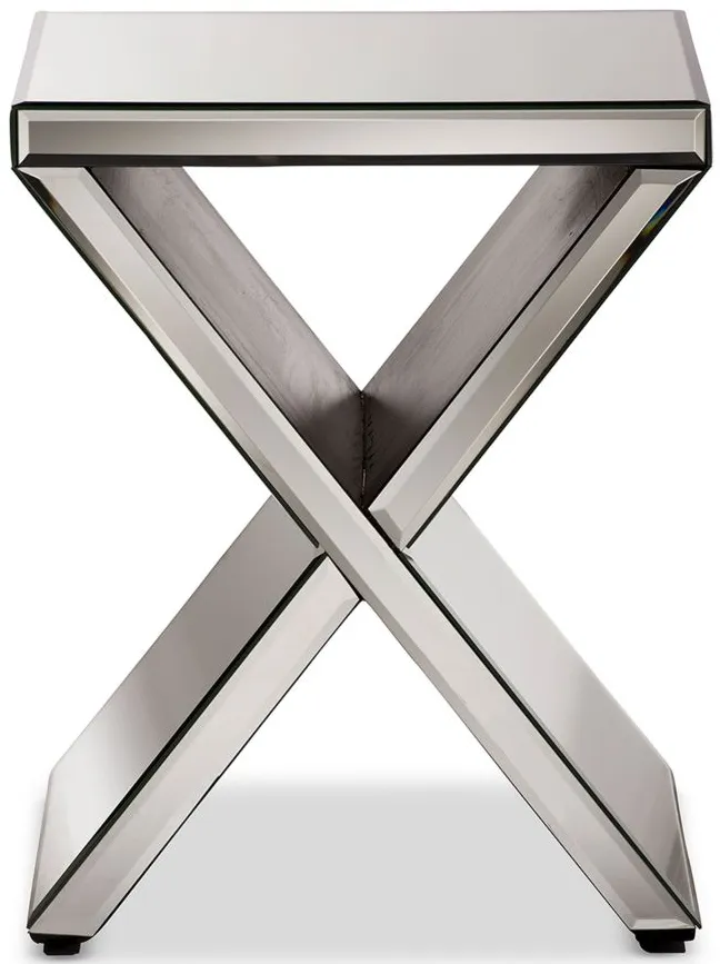 Morris Side Table in "Silver" Mirrored by Wholesale Interiors