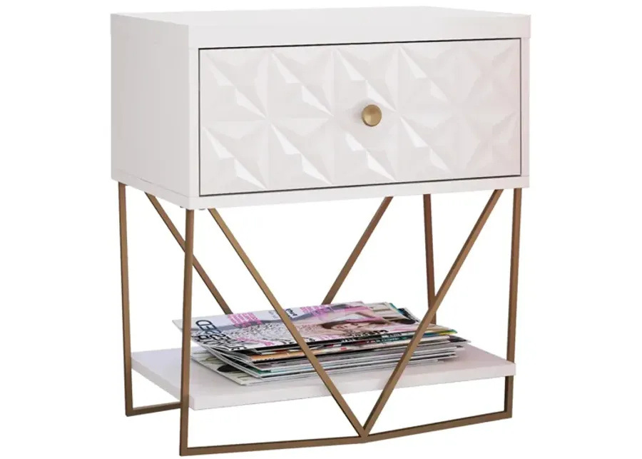 Blair Accent Table in White by DOREL HOME FURNISHINGS