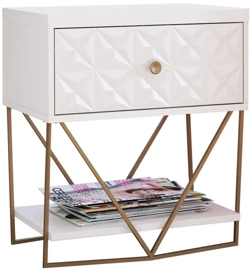 Blair Accent Table in White by DOREL HOME FURNISHINGS