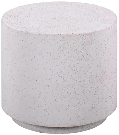 Terrazzo Light Speckled Side Table in Grey by Tov Furniture