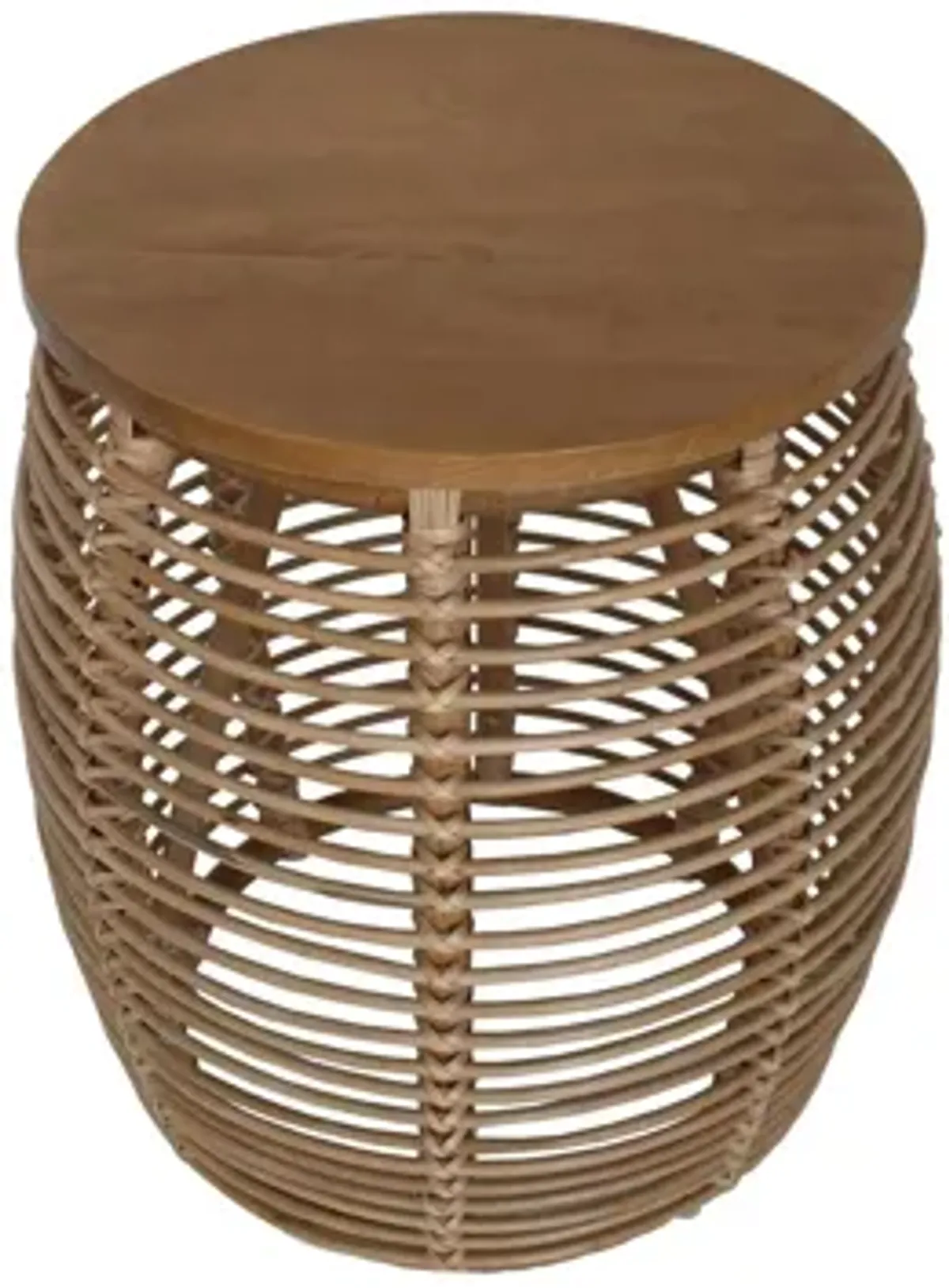Iris Round Rattan End Table