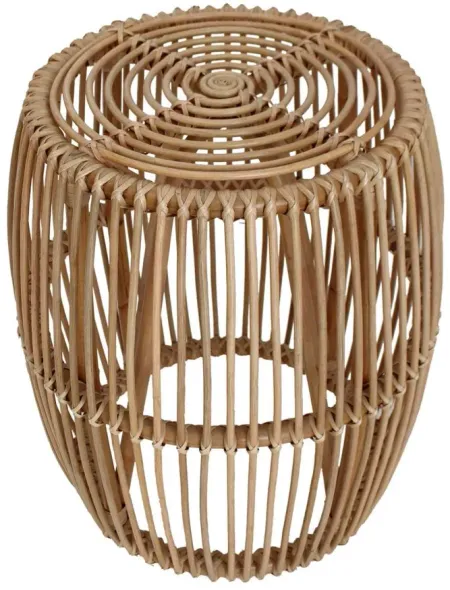 Keegan Round Rattan End Table in Honey by New Pacific Direct