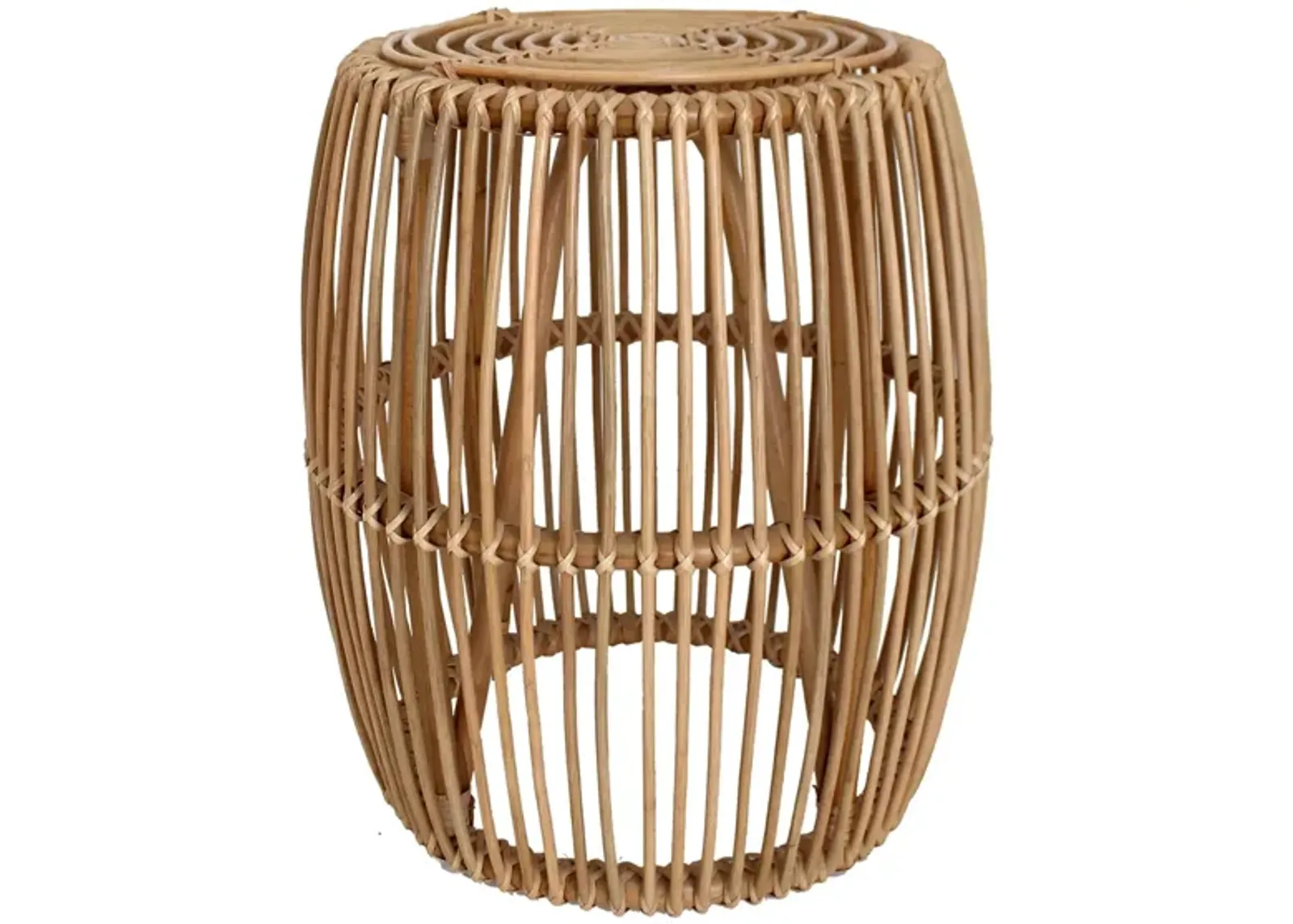 Keegan Round Rattan End Table in Honey by New Pacific Direct