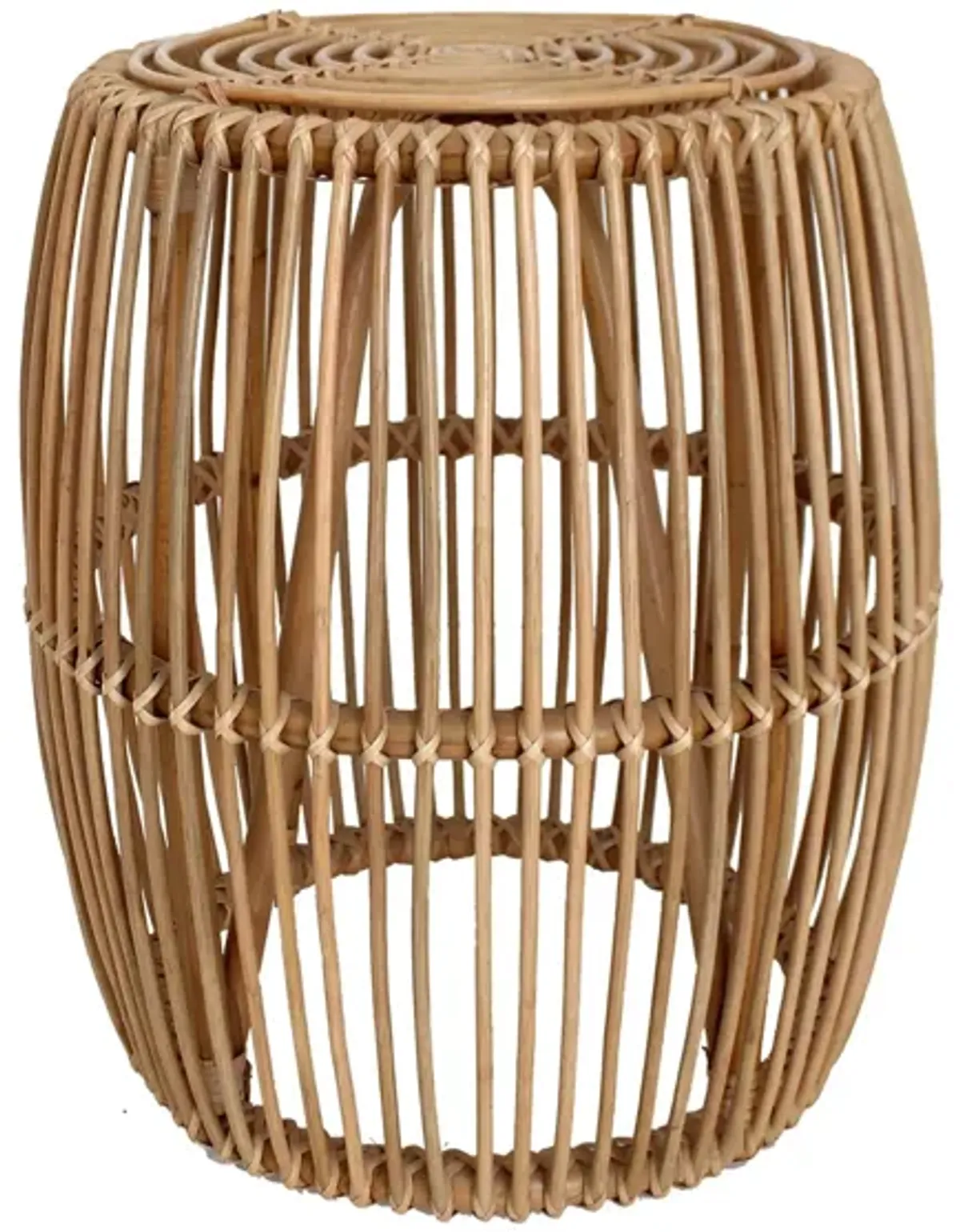 Keegan Round Rattan End Table in Honey by New Pacific Direct