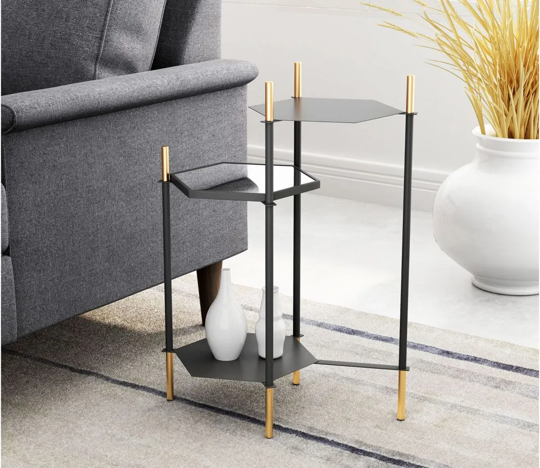 William Side Table in Gold by Zuo Modern