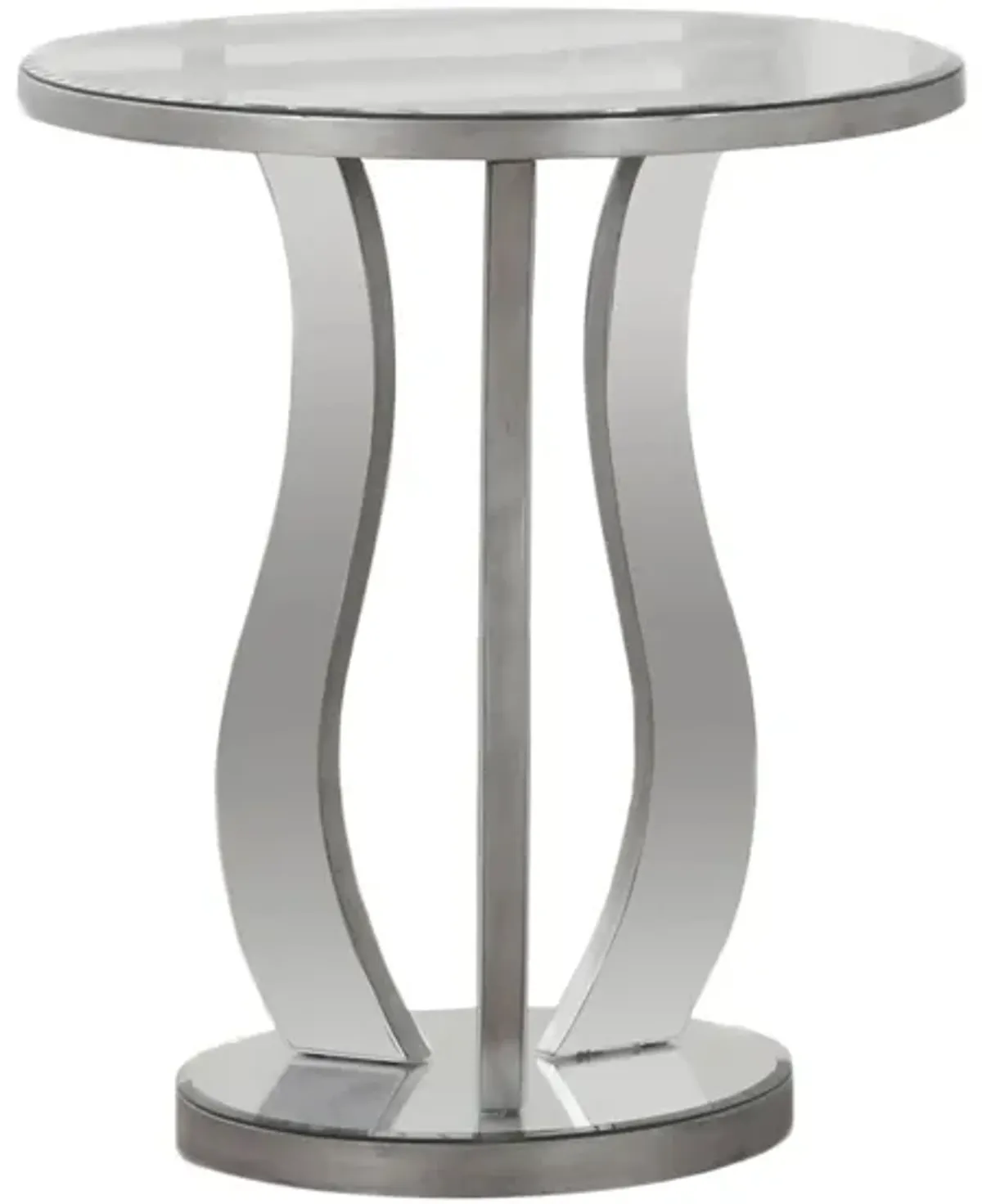 Lynette End Table in Brushed Silver by Monarch Specialties