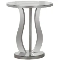Lynette End Table in Brushed Silver by Monarch Specialties