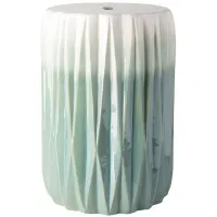 Aynor Ceramic Accent Table in Aqua, White by Surya