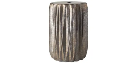 Aynor Ceramic Accent Table in Dark Brown, Silver, Metallic-Gold by Surya