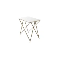 Norah Rectangular End Table in Gold, White by Surya