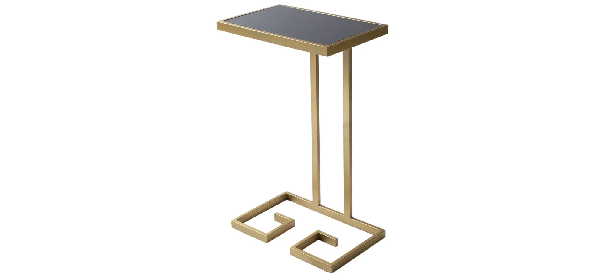 Parisian Rectangular End Table in Gold, Black by Surya