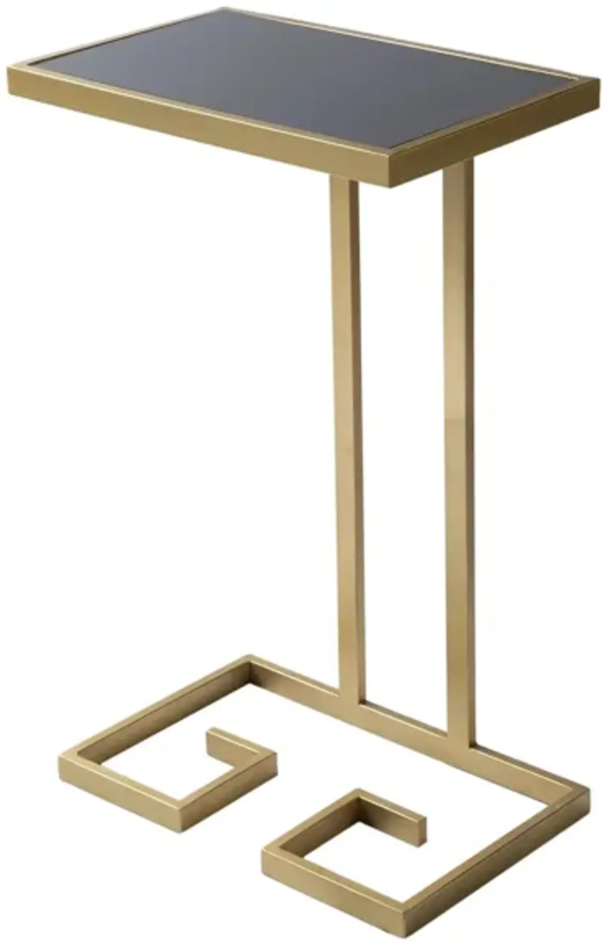 Parisian Rectangular End Table in Gold, Black by Surya