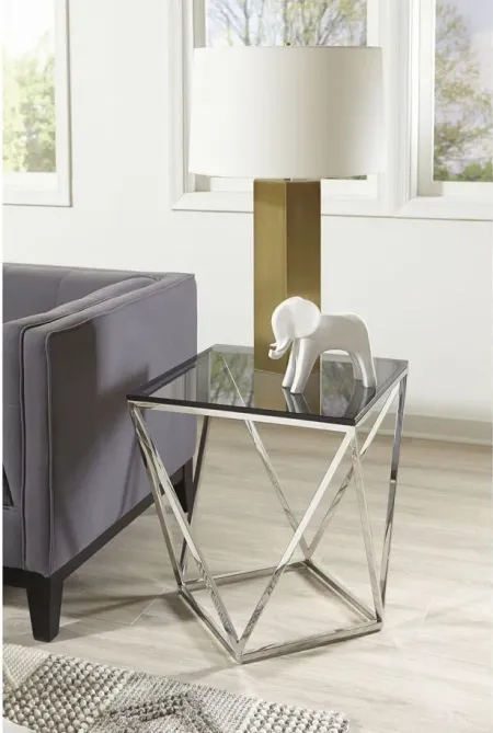 Aria End Table in Smoked Glass by Bellanest
