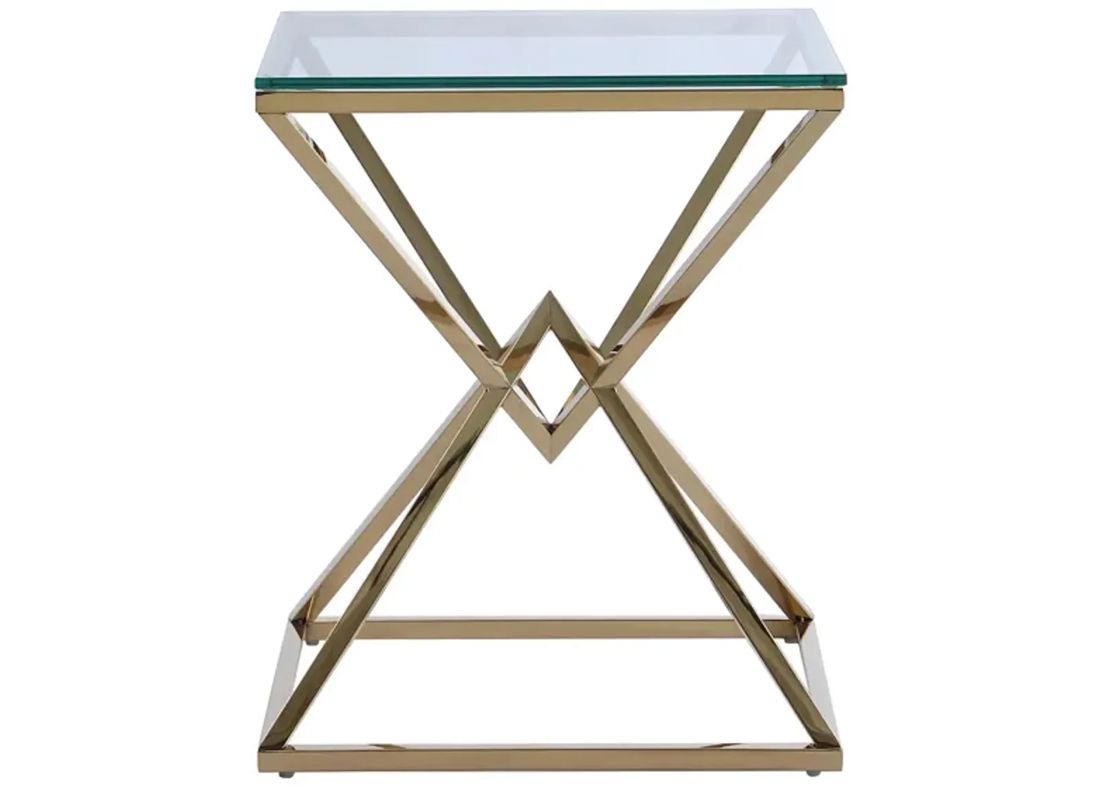 Rodman Lamp Table in Gold by Chintaly Imports