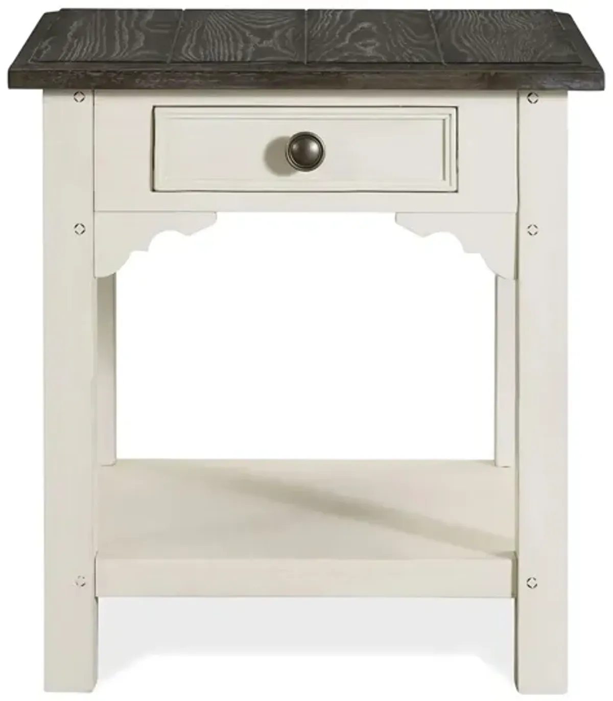 Grand Haven Square Side Table in Feathrd Whit/rich Chrcoal by Riverside Furniture