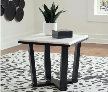Fostead End Table in White/Espresso by Ashley Express