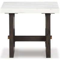 Burkhaus End Table in White/Dark Brown by Ashley Furniture