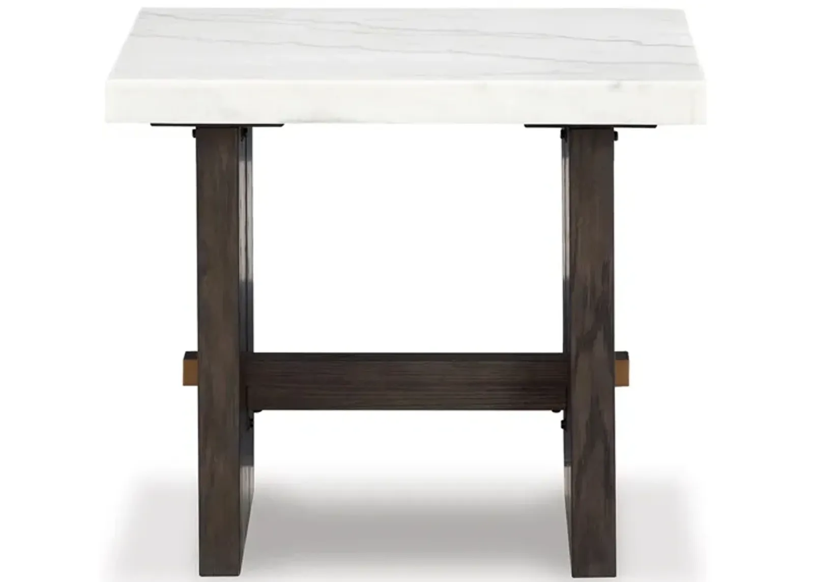 Burkhaus End Table in White/Dark Brown by Ashley Furniture