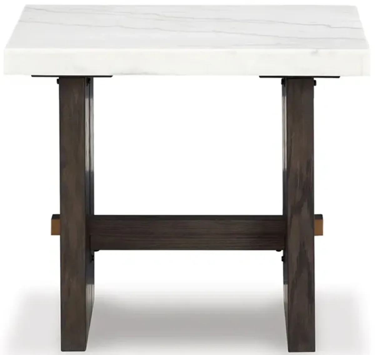 Burkhaus End Table in White/Dark Brown by Ashley Furniture