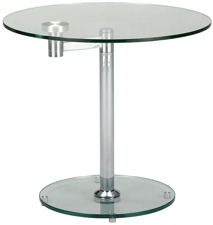 Shymma Lamp Table in Chrome by Chintaly Imports