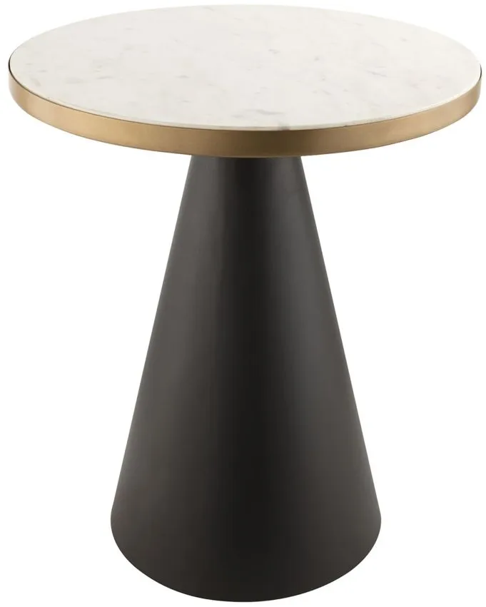 Richard Marble Side Table in Black,Gold,White by Tov Furniture