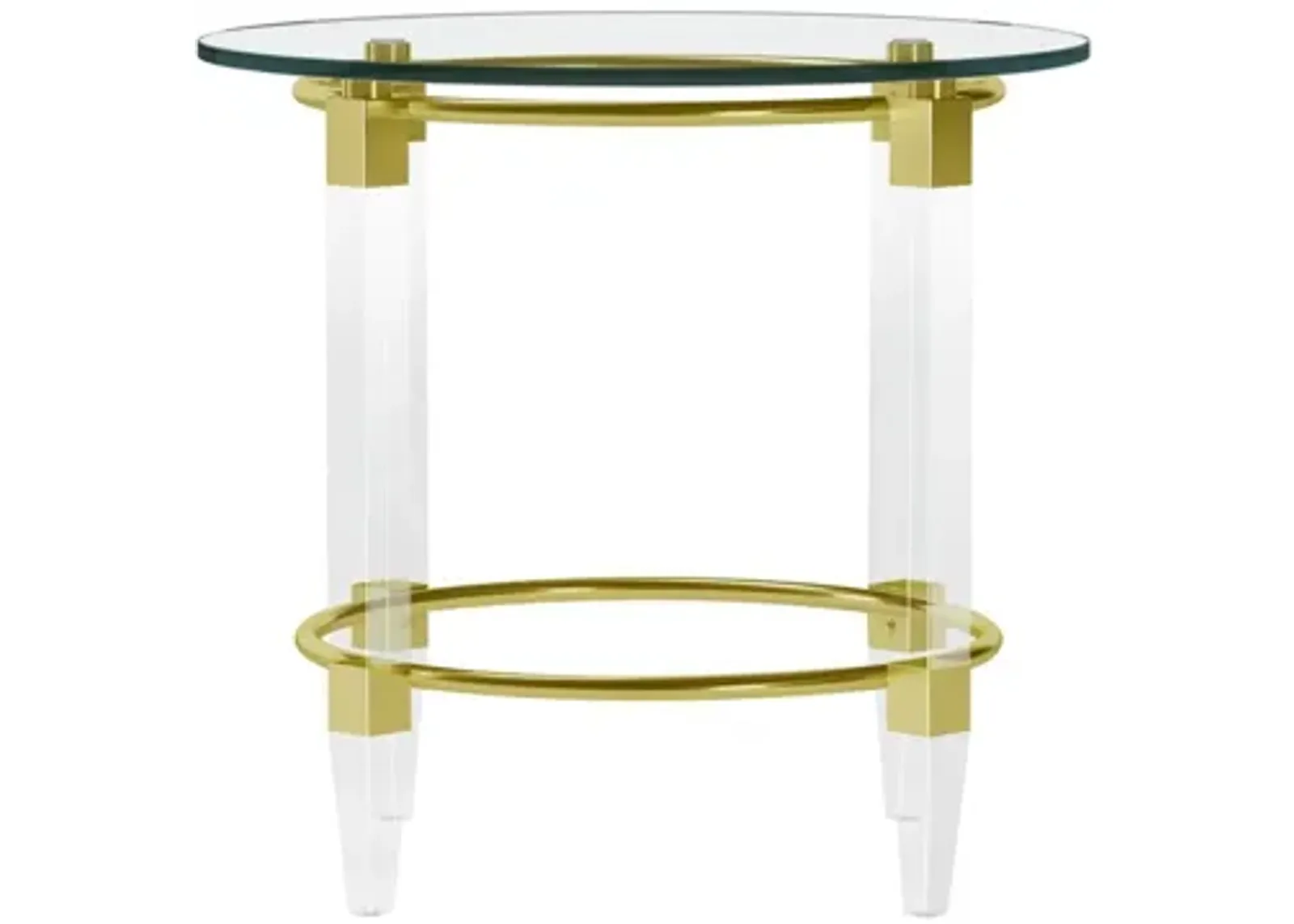 Greta 24" Round End Table in Gold by Chintaly Imports