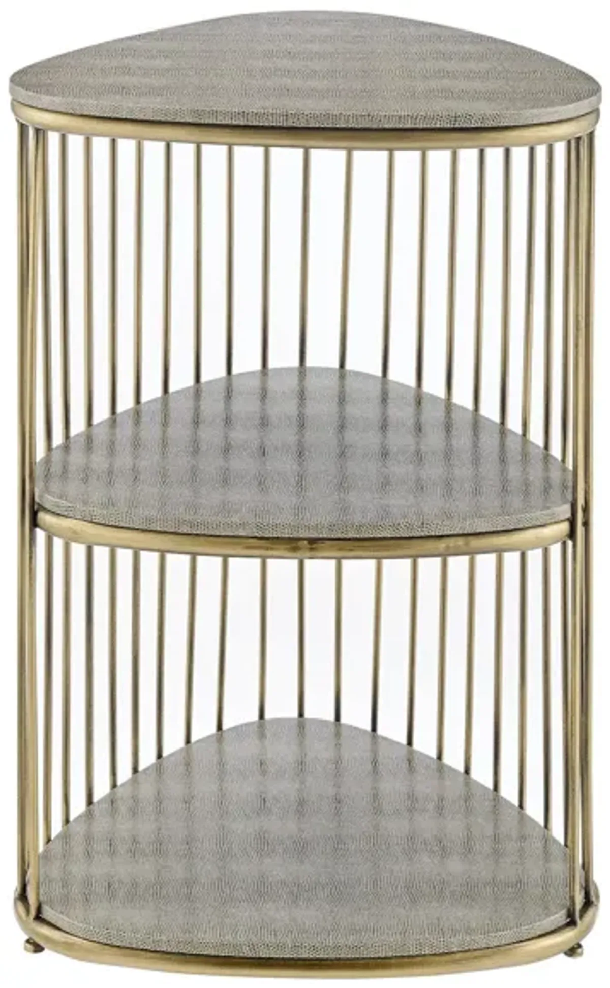 Theron Faux Shagreen Side End Table in Chronicle Gray by New Pacific Direct