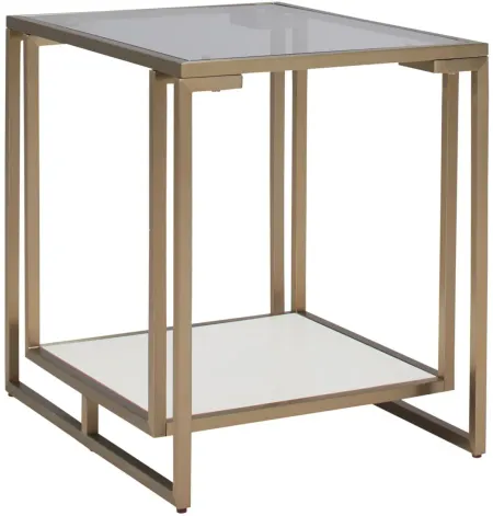 Monroe End Table in Antiqued Brass by Aria Designs