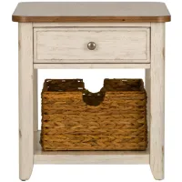 Farmhouse Reimagined End Table with Basket in White by Liberty Furniture