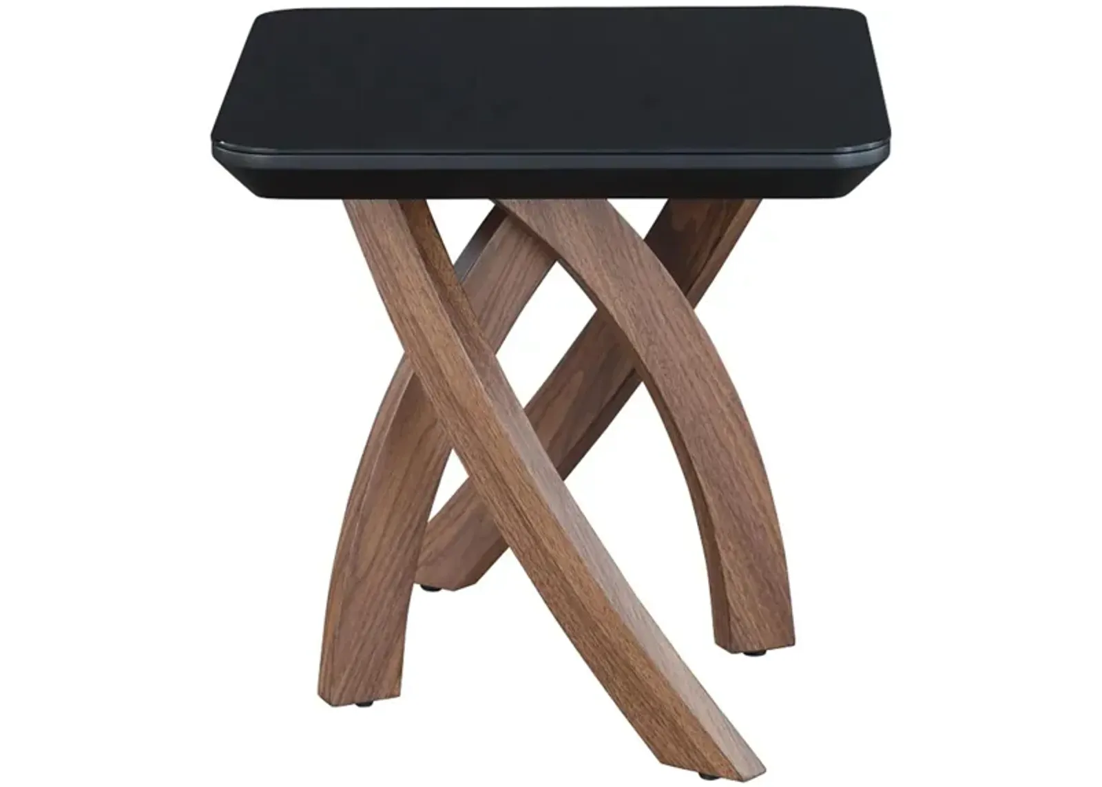 Emily Lamp Table in Black / Walnut by Chintaly Imports