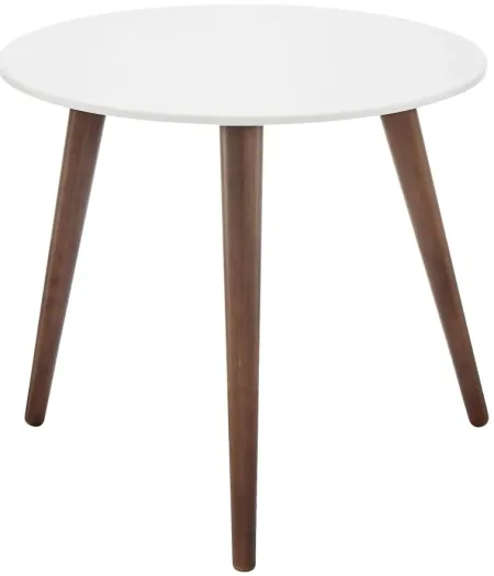Manon Round Side Table in White by EuroStyle