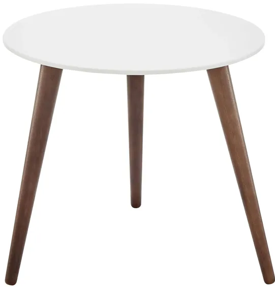 Manon Round Side Table in White by EuroStyle