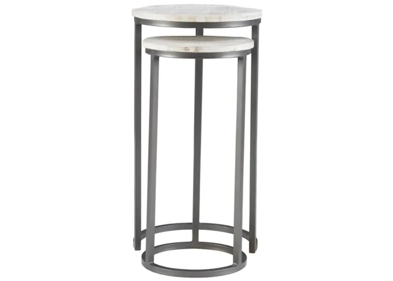 Kinross Nesting Tables in White / Grey by Linon Home Decor