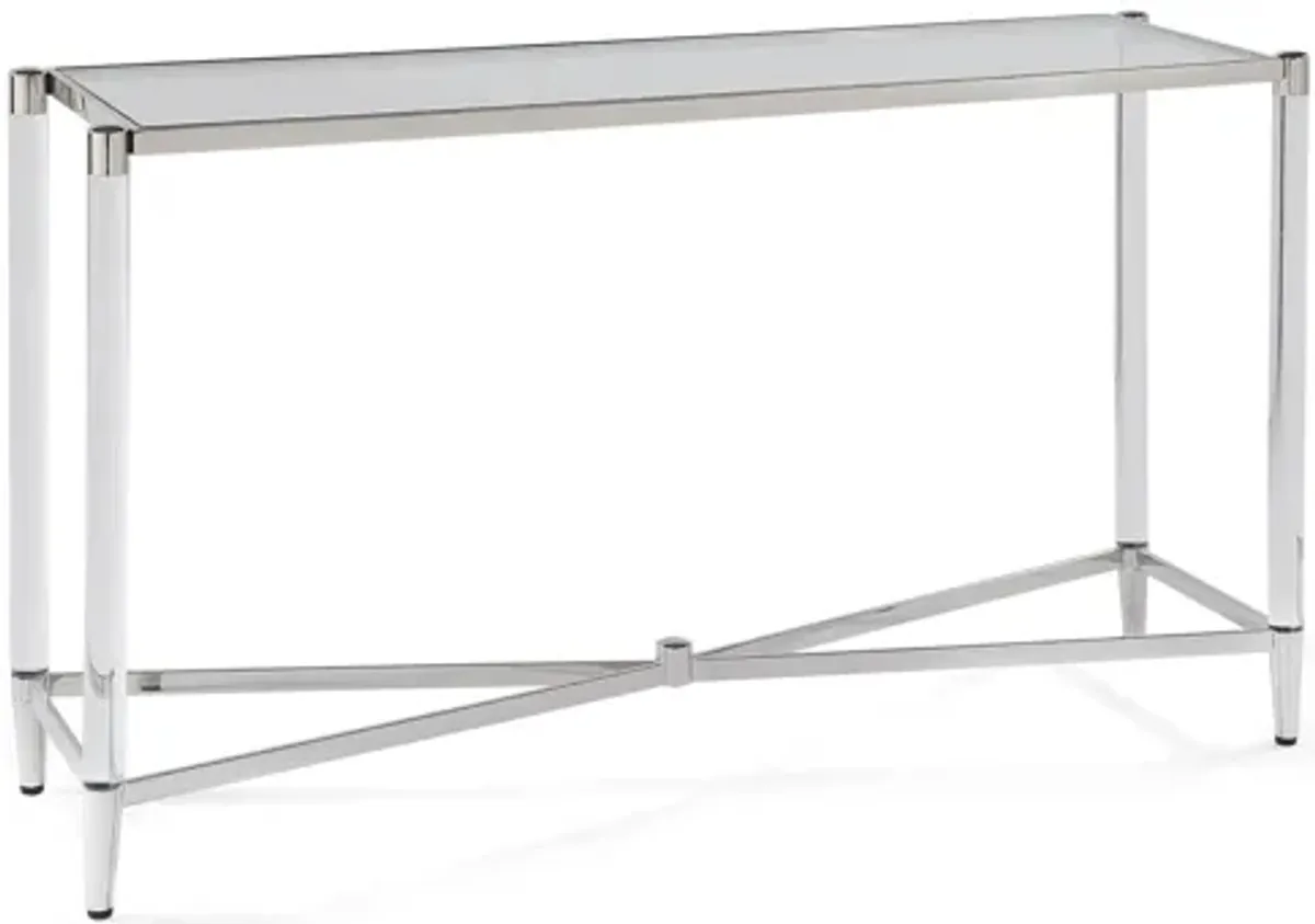 Marilyn Glass Top and Steel Base Rectangular Console Table