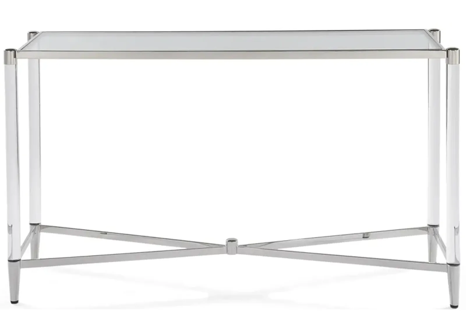 Marilyn Glass Top and Steel Base Rectangular Console Table