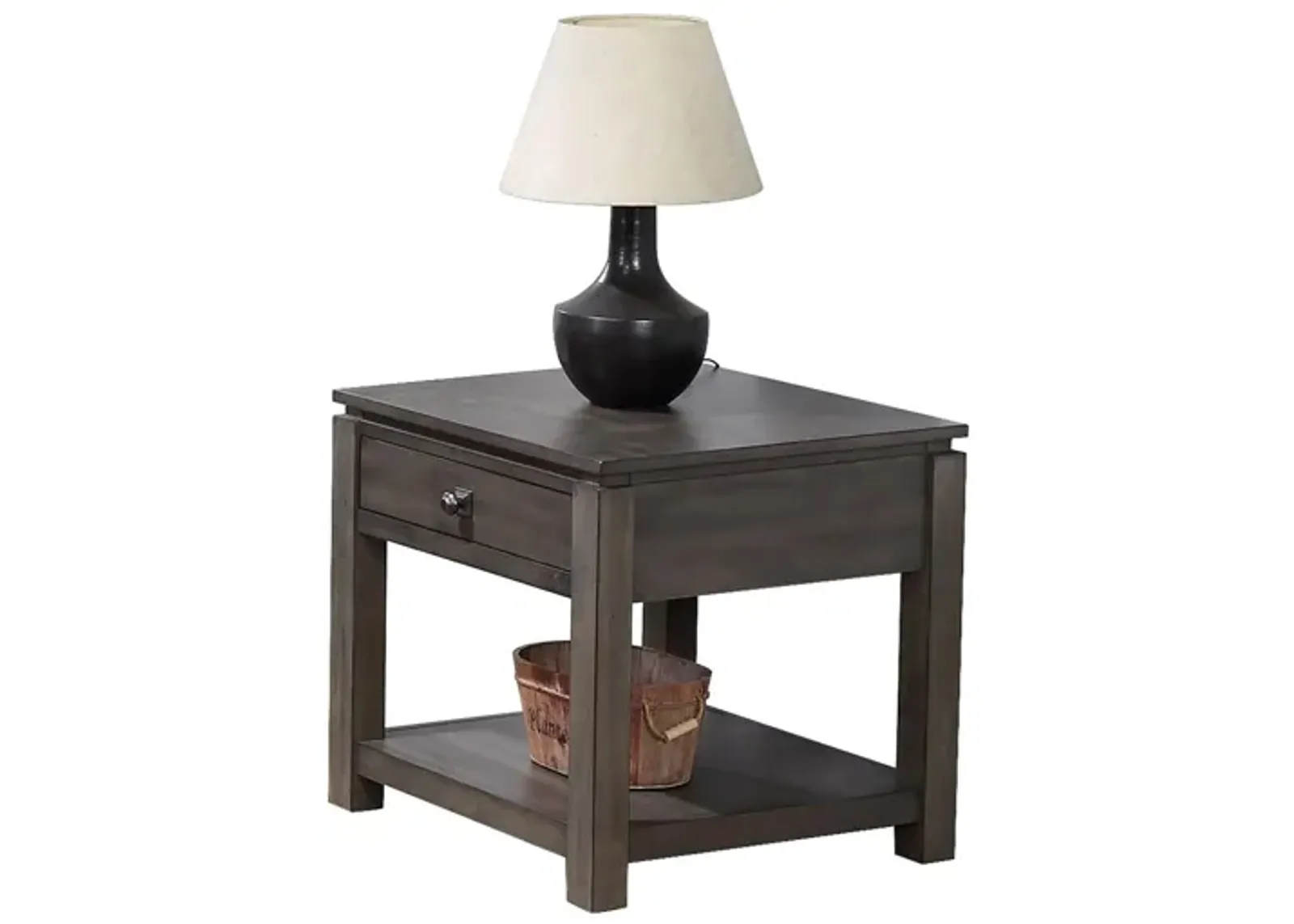 Eastlane Square End Table in Weathered Gray by Sunset Trading